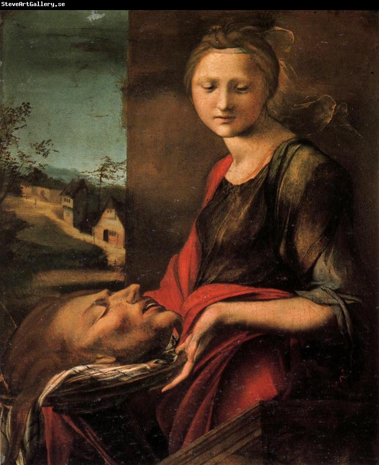 BERRUGUETE, Alonso Salome with the Head of John the Baptist